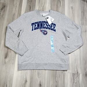 Tennessee Titans Pullover Men's Large Gray Home Arch Cotton Crew Fleece New